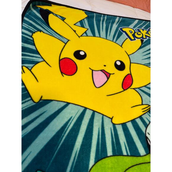 Pokemon Pikachu Character Fleece Throw Blanket 39 x 51 Nintendo Kids Gaming - Picture 9 of 14
